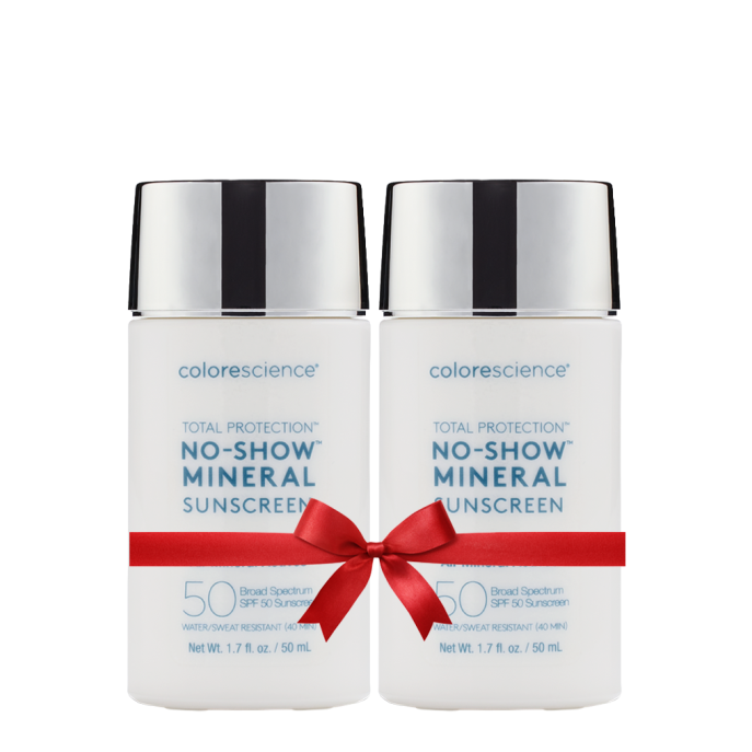 Colorescience Total Protection® No-Show™ Mineral Sunscreen SPF50 50ml (2 vnt.)